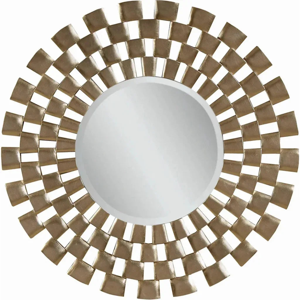 Chequers Wood Brown Wall Mirror
