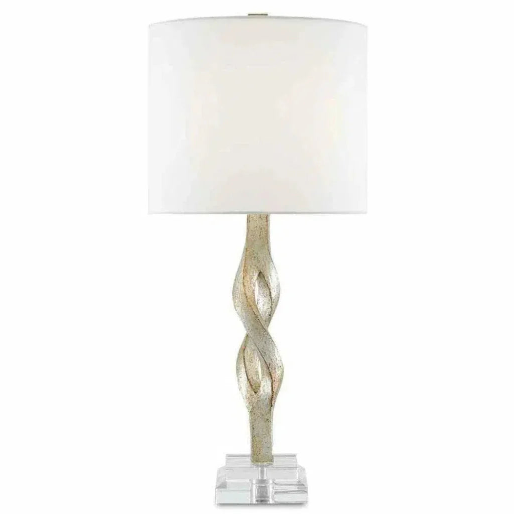 Chinois Silver Leaf Elyx Table Lamp - LOOMLAN - Currey & Co - Table Lamps