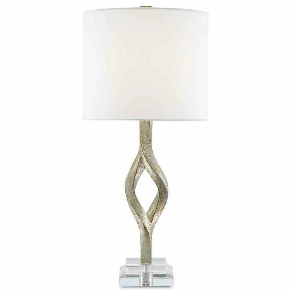 Chinois Silver Leaf Elyx Table Lamp - LOOMLAN - Currey & Co - Table Lamps