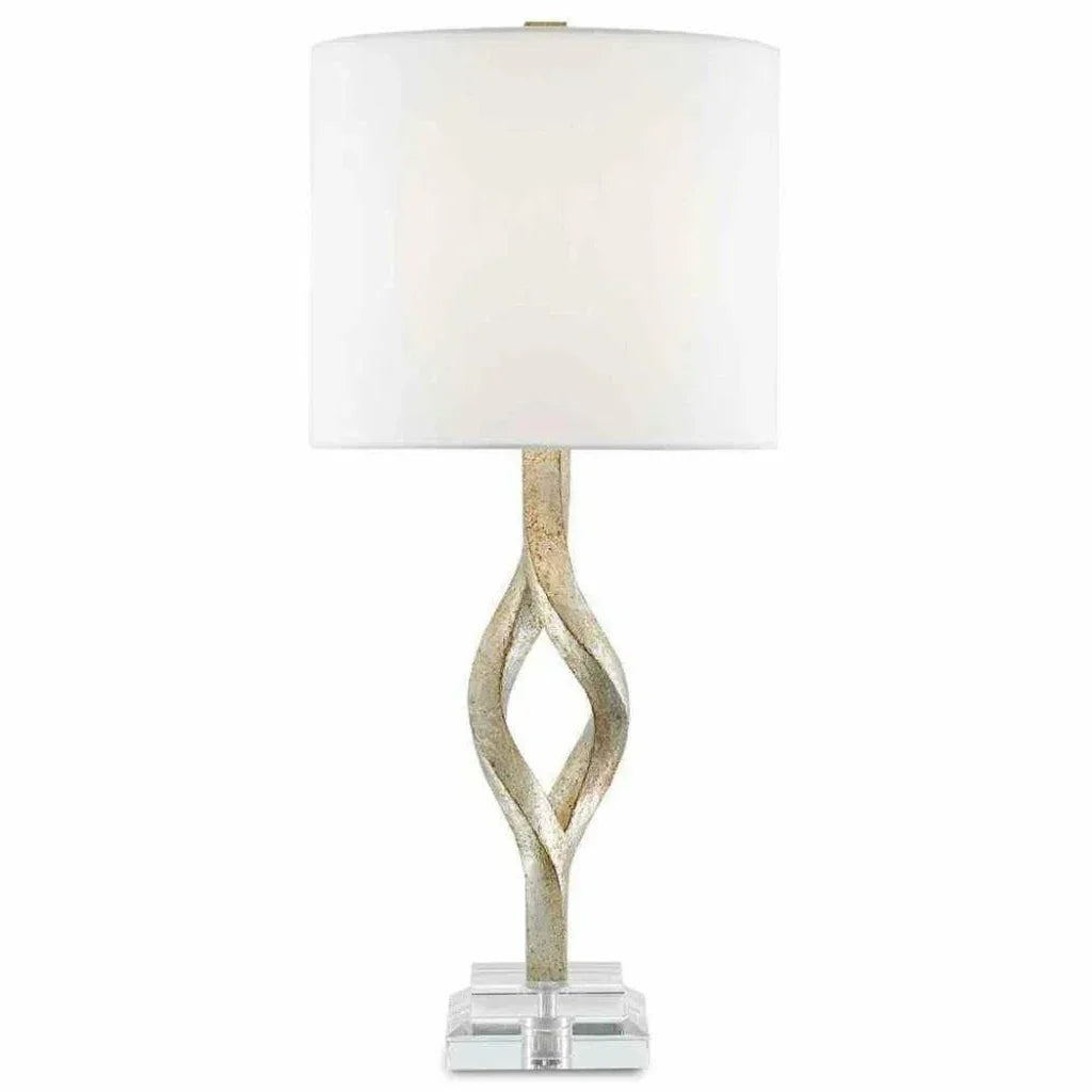 Chinois Silver Leaf Elyx Table Lamp - LOOMLAN - Currey & Co - Table Lamps