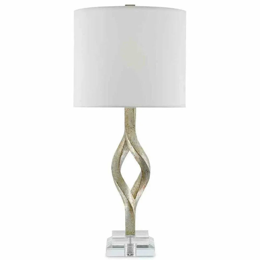 Chinois Silver Leaf Elyx Table Lamp - LOOMLAN - Currey & Co - Table Lamps