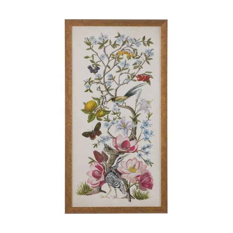 Chinoiserie Natura Antiqued Gold Framed Artwork-Framed Wall Art-Chelsea House-Natura II-LOOMLAN