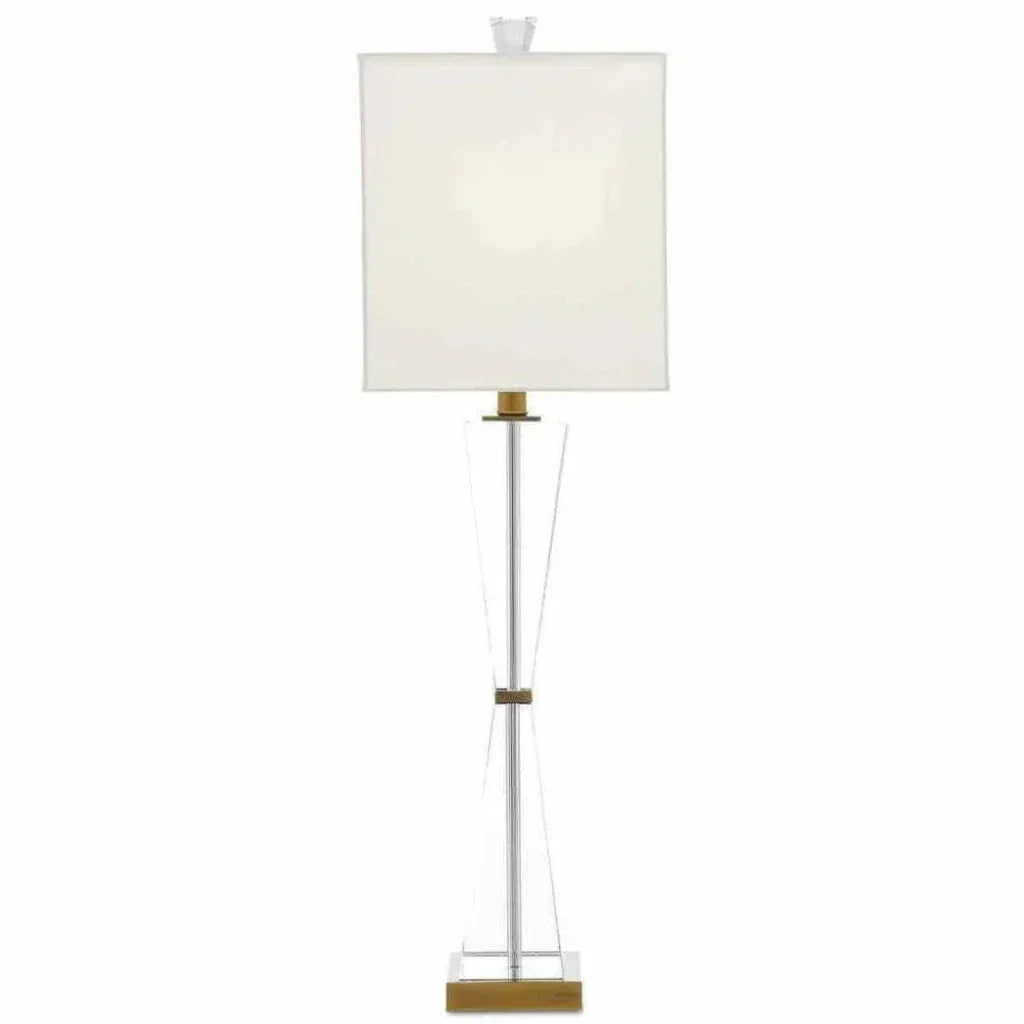 Clear Antique Brass Laelia Table Lamp - LOOMLAN - Currey & Co - Table Lamps