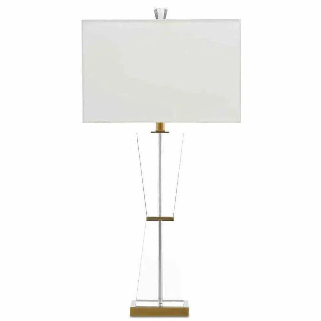Clear Antique Brass Laelia Table Lamp - LOOMLAN - Currey & Co - Table Lamps