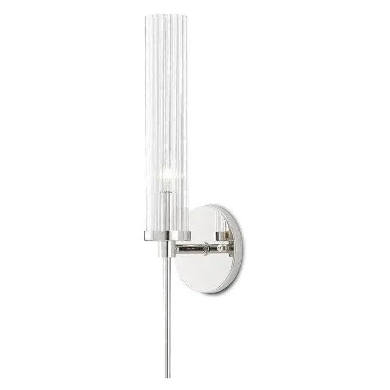 Clear Bellings Nickel Wall Sconce - LOOMLAN - Currey & Co - Wall Sconces