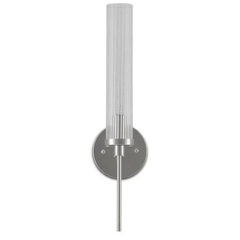 Clear Bellings Nickel Wall Sconce - LOOMLAN - Currey & Co - Wall Sconces
