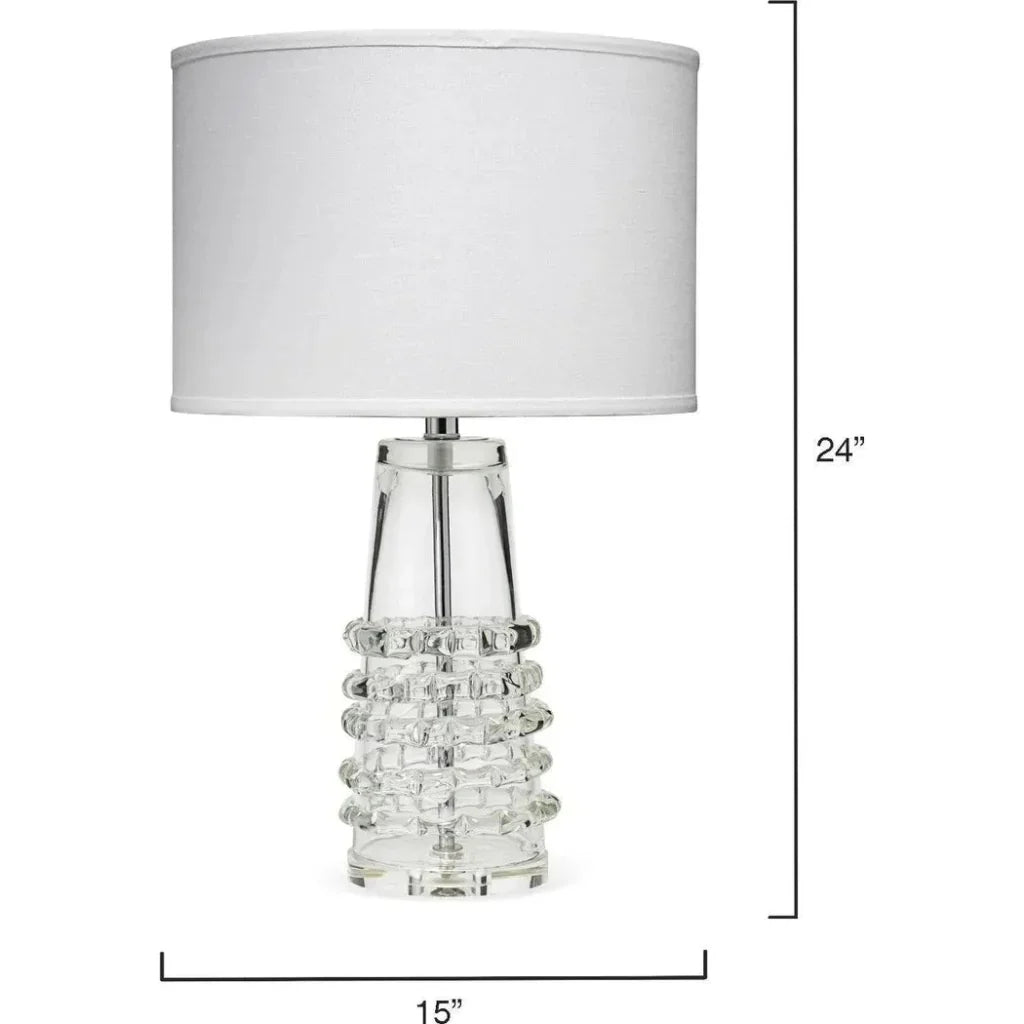 Jamie Young Clear Textured Glass Tall Ribbon Table Lamp