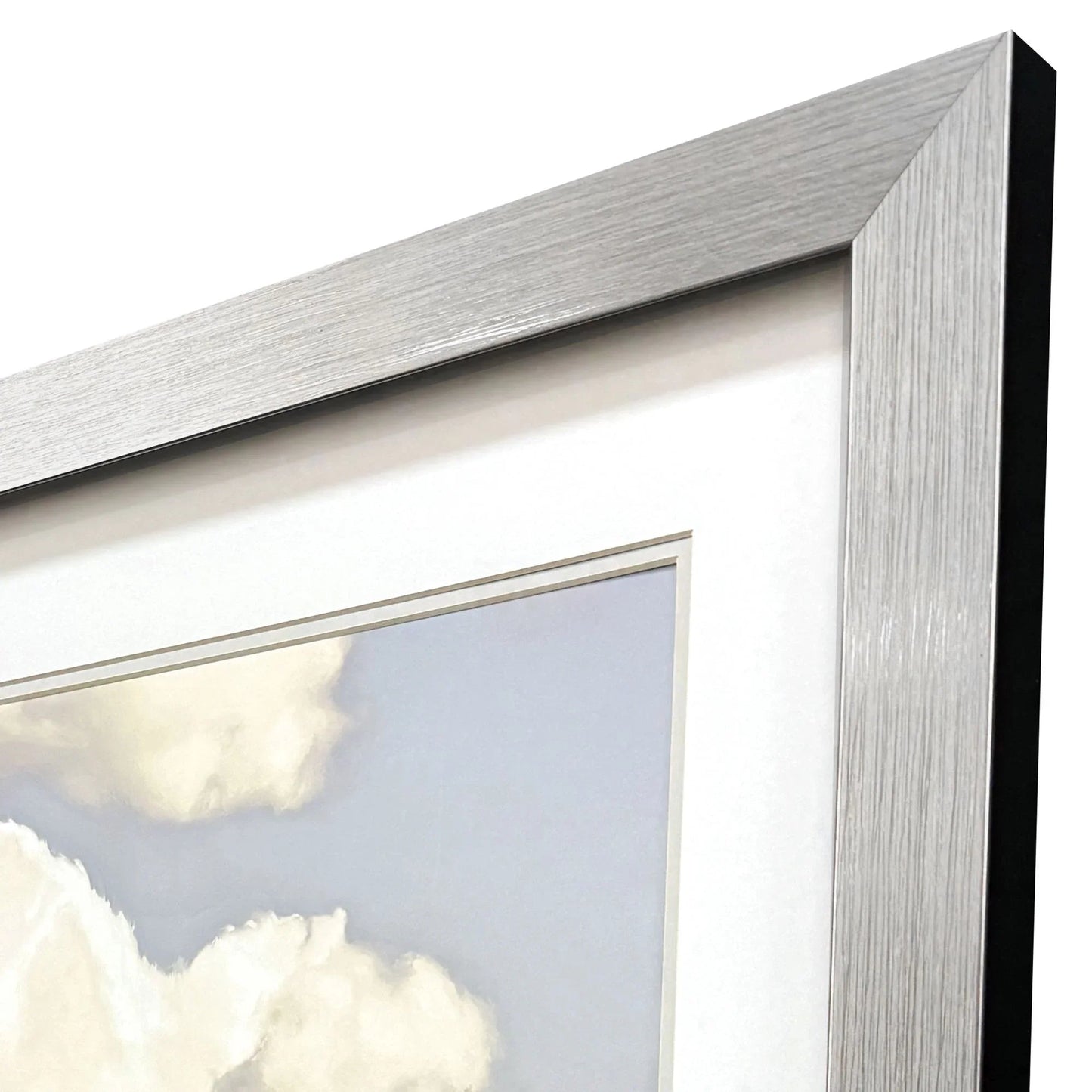 Cloudscape Brushed Silver Frame Canvas Art