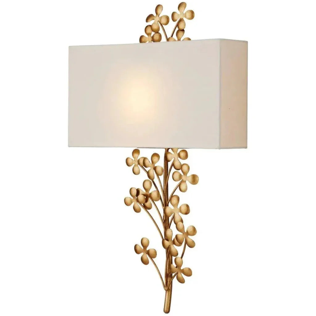 Cloverfield Iron Gold Wall Sconce - LOOMLAN - Currey & Co - Wall Sconces