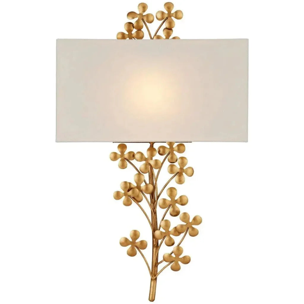 Cloverfield Iron Gold Wall Sconce - LOOMLAN - Currey & Co - Wall Sconces