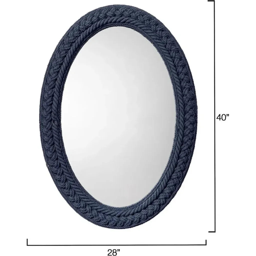 Club Cotton Rope Braided Oval Wall Mirror - LOOMLAN - Jamie Young - Wall Mirrors