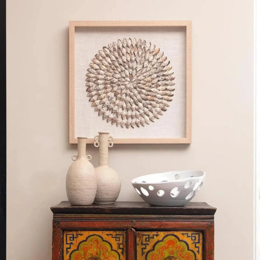 Coastal Style Beige Conch Shells Riviera d Wall Art-Framed Wall Art-Jamie Young-LOOMLAN