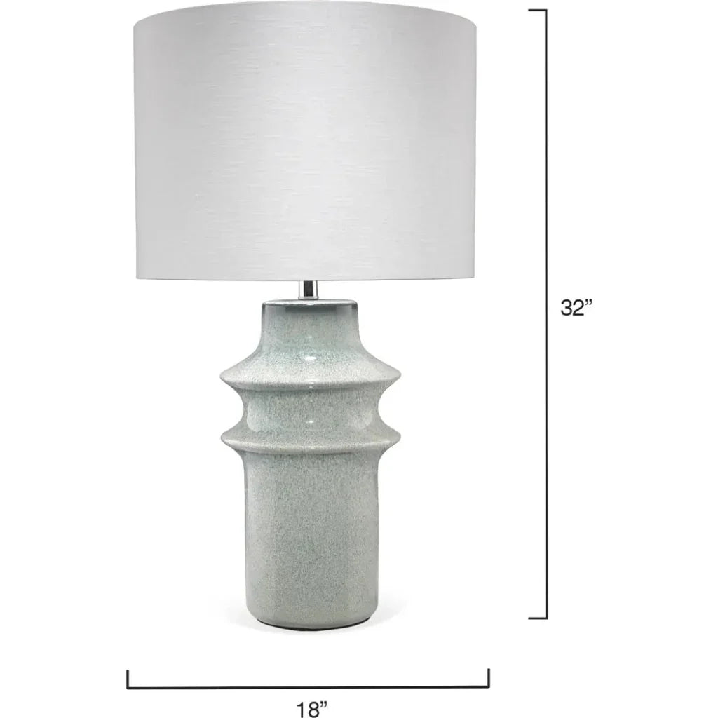 Jamie Young Coastal Style Blue Ceramic Cymbals Table Lamp