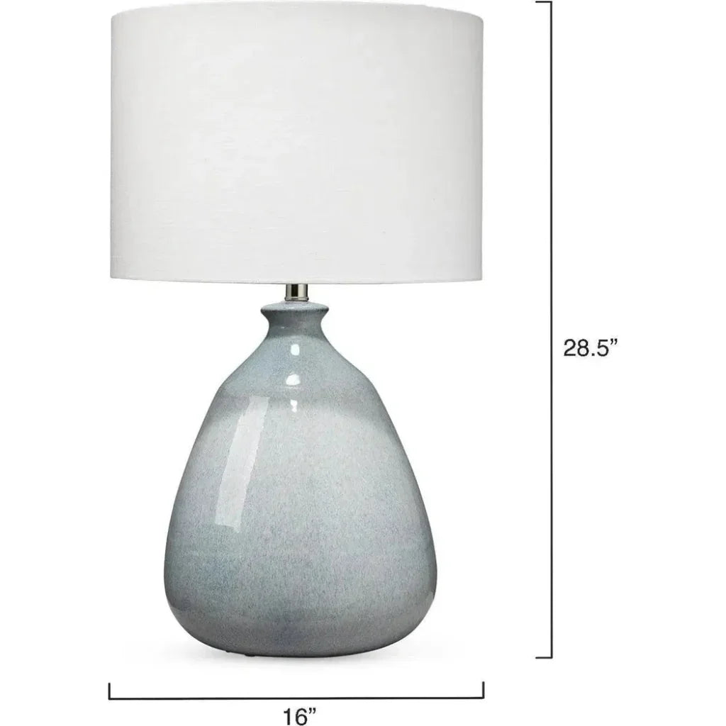 Coastal Style Blue Ceramic Levi Table Lamp - LOOMLAN - Jamie Young - Table Lamps