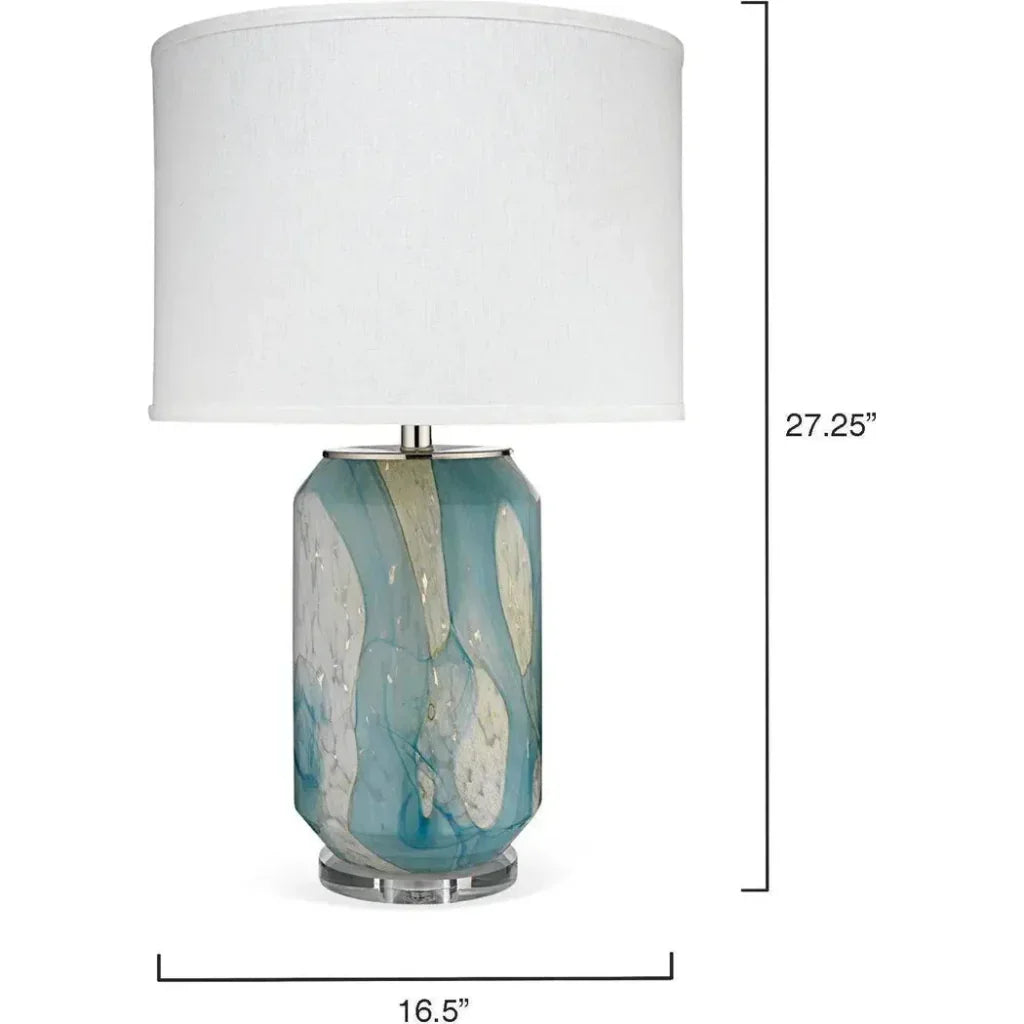 Jamie Young Coastal Style Blue Glass Acrylic Helen Table Lamp