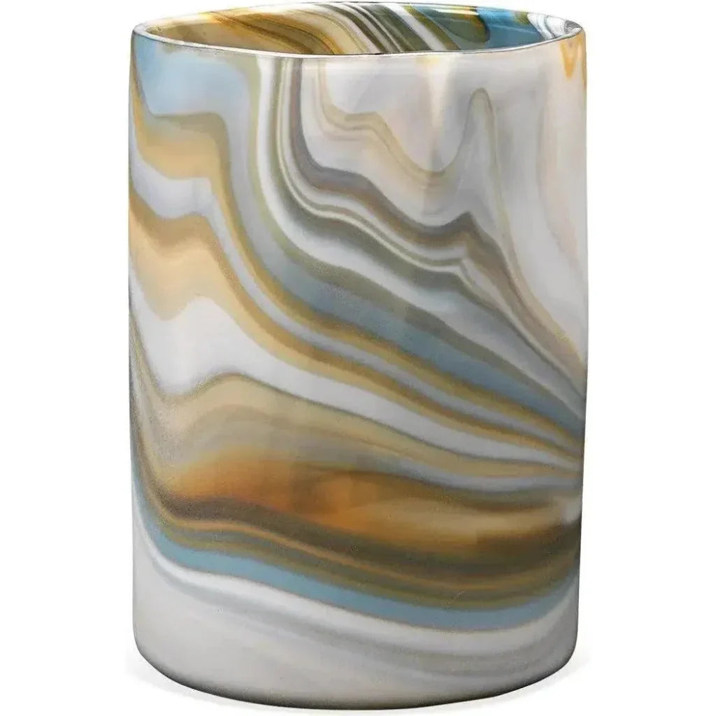 Coastal Style Blue Glass Terrene Vase - Medium - LOOMLAN - Jamie Young - Vases & Jars