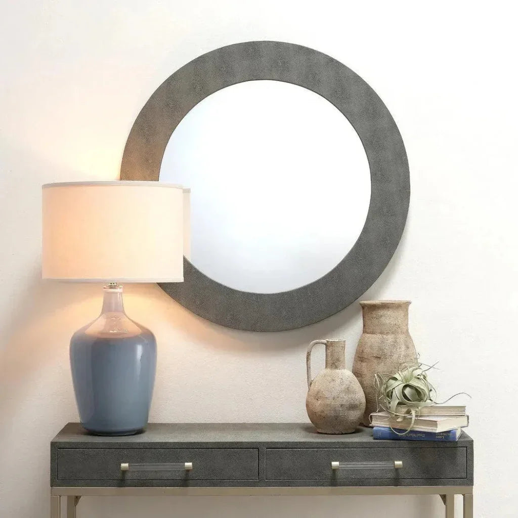 Coastal Style Foggy Grey Glass Plum Jar Table Lamp - LOOMLAN - Jamie Young - Table Lamps