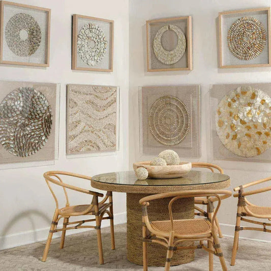 Coastal Style Natural Shells Big Wave Shell Wall Art-Framed Wall Art-Jamie Young-LOOMLAN