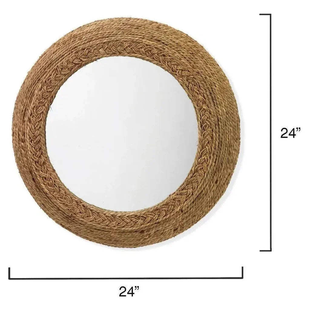 Coastal Style Seagrass Hand - Woven Vertical Wall Mirror - LOOMLAN - Jamie Young - Wall Mirrors