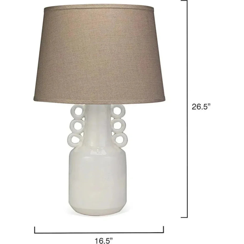 Jamie Young Coastal Style White Ceramic Circus Table Lamp