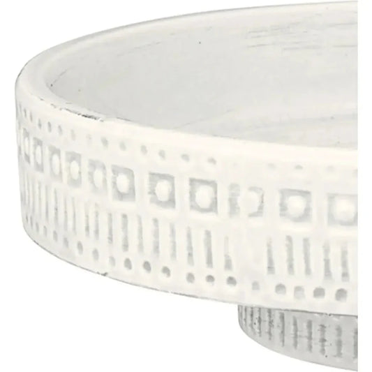 Coastal Style White Ceramic Coco Pedestal - LOOMLAN - Jamie Young - Statues & Sculptures