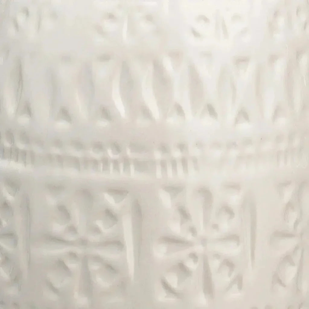 Coastal Style White Ceramic Frieze Table Lamp - LOOMLAN - Jamie Young - Table Lamps