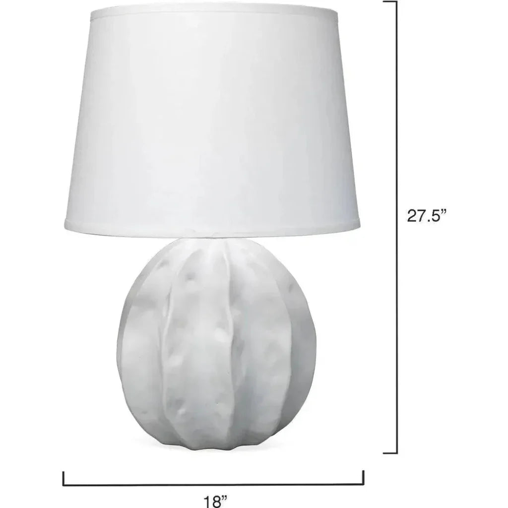 Coastal Style White Ceramic Urchin Table Lamp - LOOMLAN - Jamie Young - Table Lamps