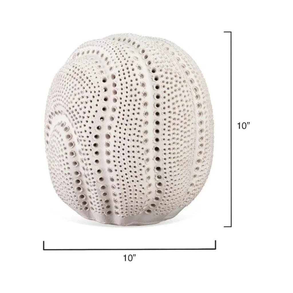 Coastal Style White Porcelain Lunar Sphere - LOOMLAN - Jamie Young - Statues & Sculptures