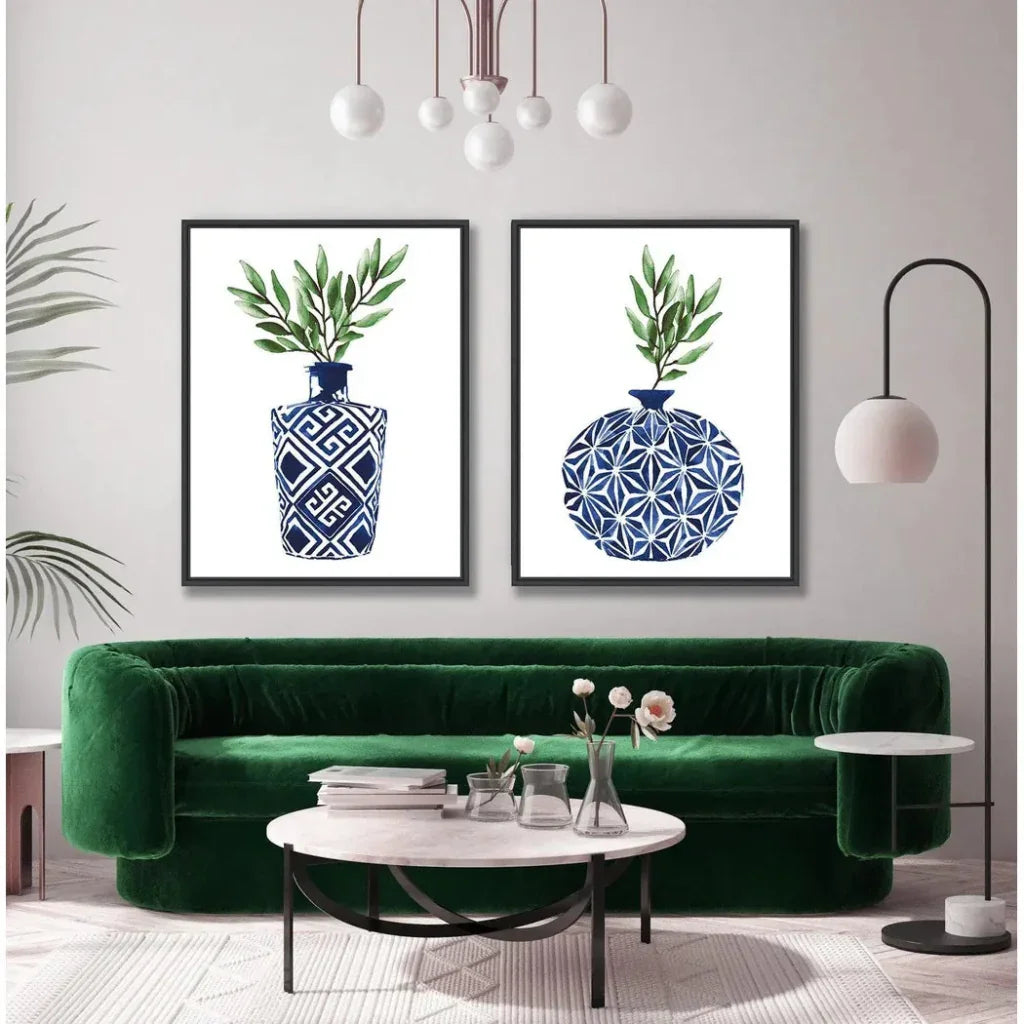 Cobalt Geometric III d Canvas Art For Living Room - LOOMLAN - LOOMLAN - Canvas Art