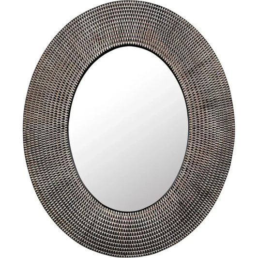 Coco Mirror Oval Wall Mirror Handcarved - LOOMLAN - Noir - Wall Mirrors