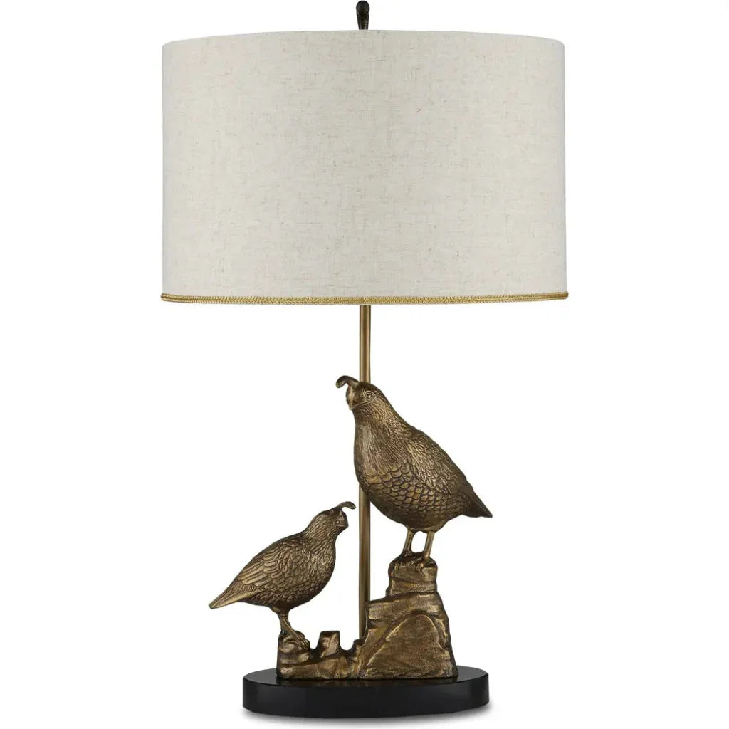 Codorniz Brass Table Lamp - LOOMLAN - Currey & Co - Table Lamps