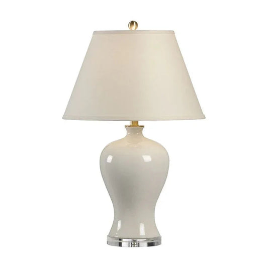 Columbus Vase Cream Ceramic Table Lamp - LOOMLAN - Chelsea House - Table Lamps