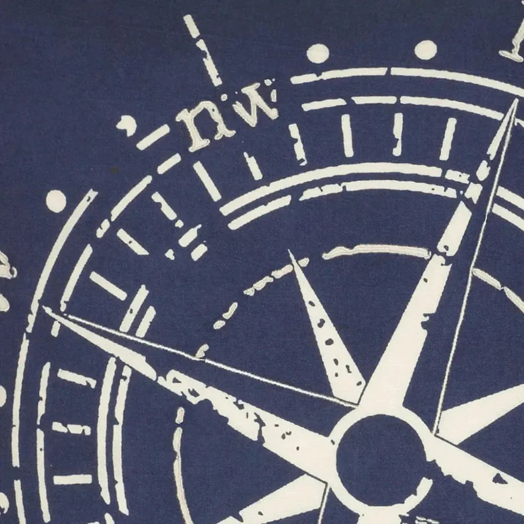 Compass Coastal Blue Throw Pillow Down Insert - LOOMLAN - LOOMLAN - Throw Pillows