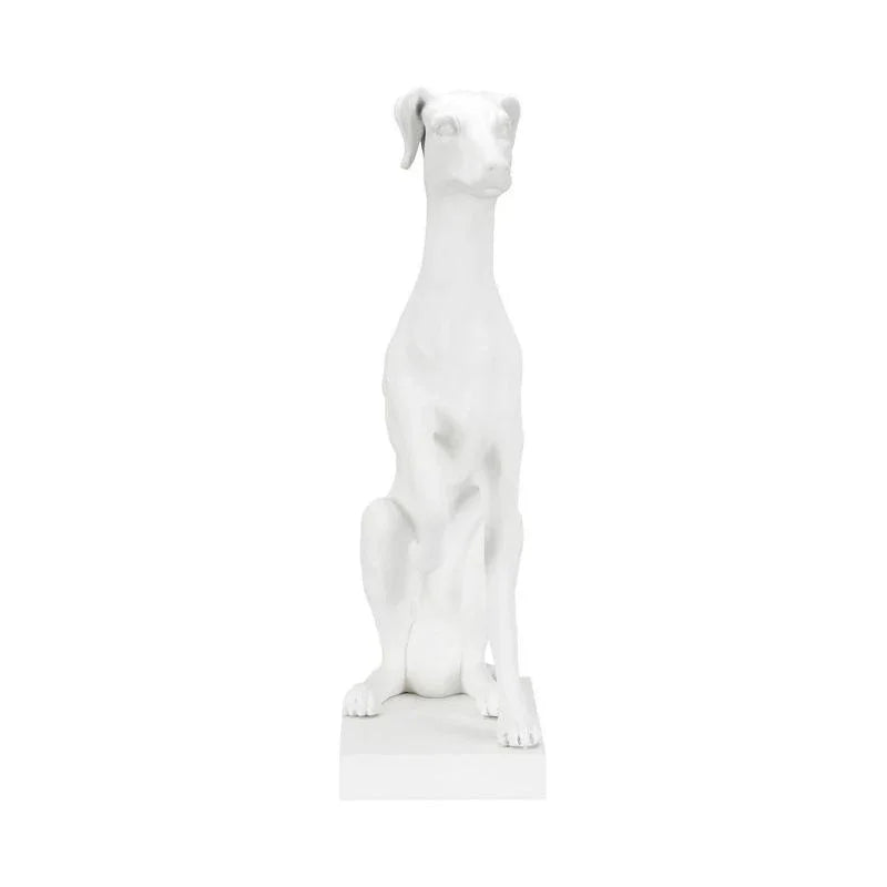 Composite Made White Greyhound Sculpture - LOOMLAN - Chelsea House - Statues & Sculptures