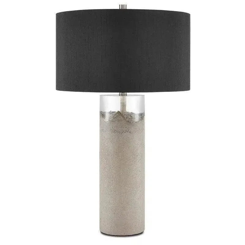 Concrete Clear Black Edfu Table Lamp - LOOMLAN - Currey & Co - Table Lamps