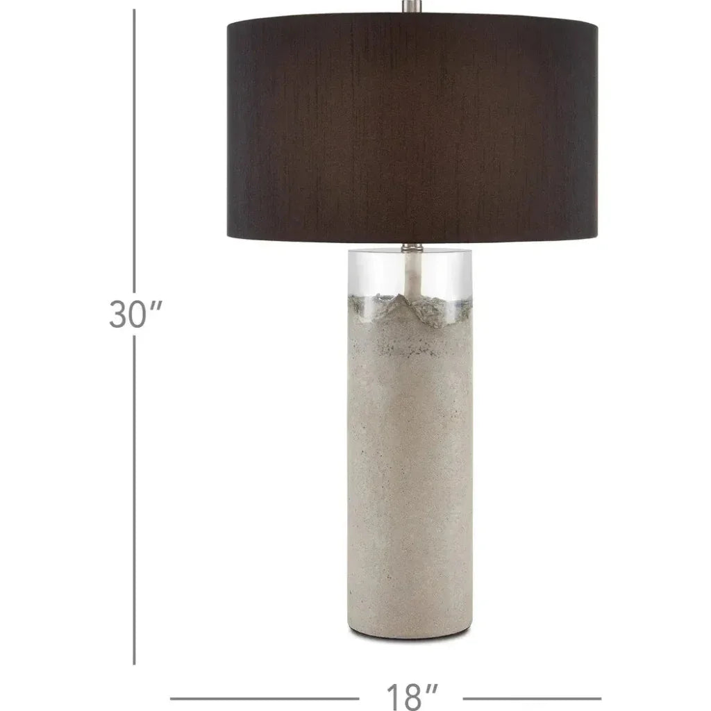 Concrete Clear Black Edfu Table Lamp - LOOMLAN - Currey & Co - Table Lamps
