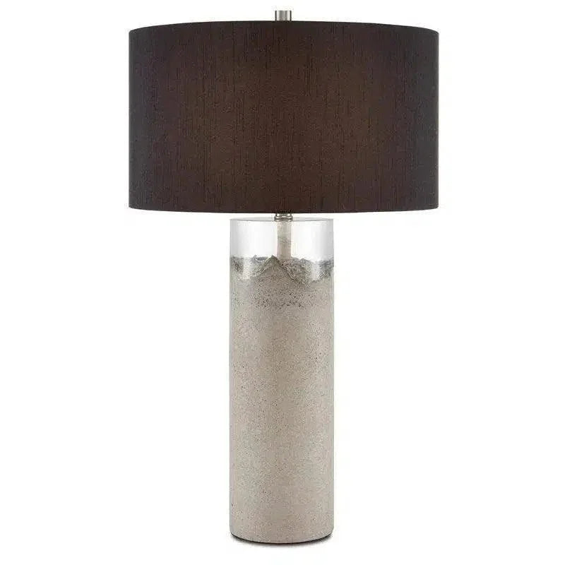 Concrete Clear Black Edfu Table Lamp - LOOMLAN - Currey & Co - Table Lamps