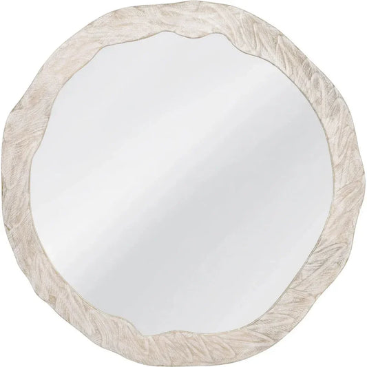 Cooper Wood White Wall Mirror - LOOMLAN - Bassett Mirror - Wall Mirrors