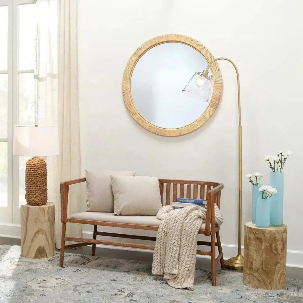 Cottage Beach Decor Natural Rattan Ohana Wall Mirror - LOOMLAN - Jamie Young - Wall Mirrors