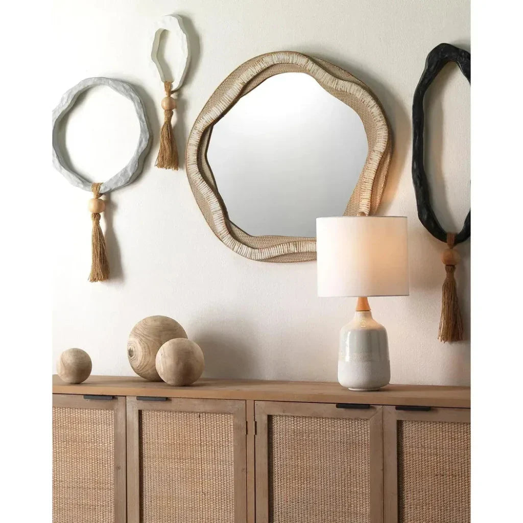 Cottage Beach Decor Rattan River Organic Wall Mirror - LOOMLAN - Jamie Young - Wall Mirrors
