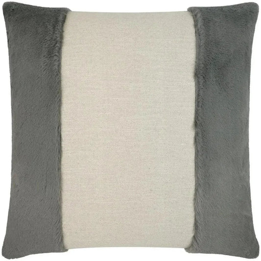Courchevel Faux Fur Grey Large Throw Pillow Insert - LOOMLAN - D.V. Kap - Throw Pillows