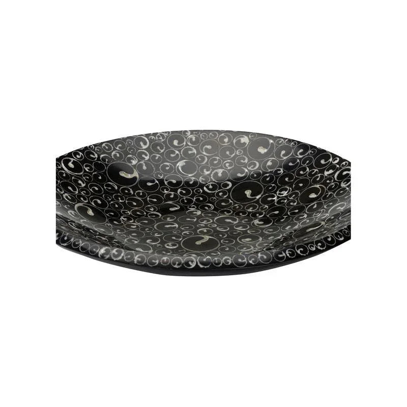 Crackled Conical Shaped Shell Black Platter - LOOMLAN - Chelsea House - Boxes & Bowls