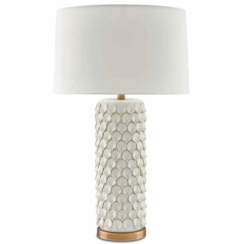 Cream Antique Brass Calla Lily Table Lamp - LOOMLAN - Currey & Co - Table Lamps