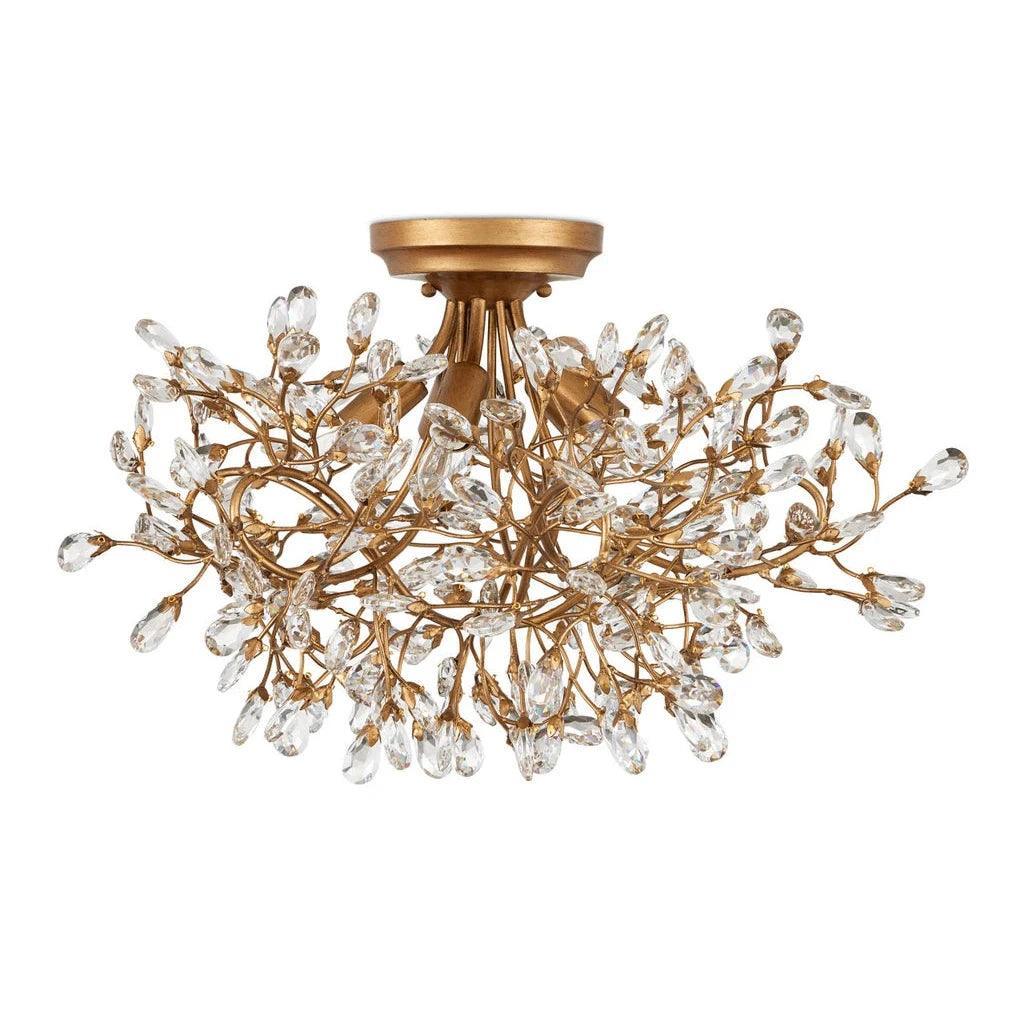 Crystal Bud Semi-Flush Mount-Flush Mounts-Currey & Co-LOOMLAN