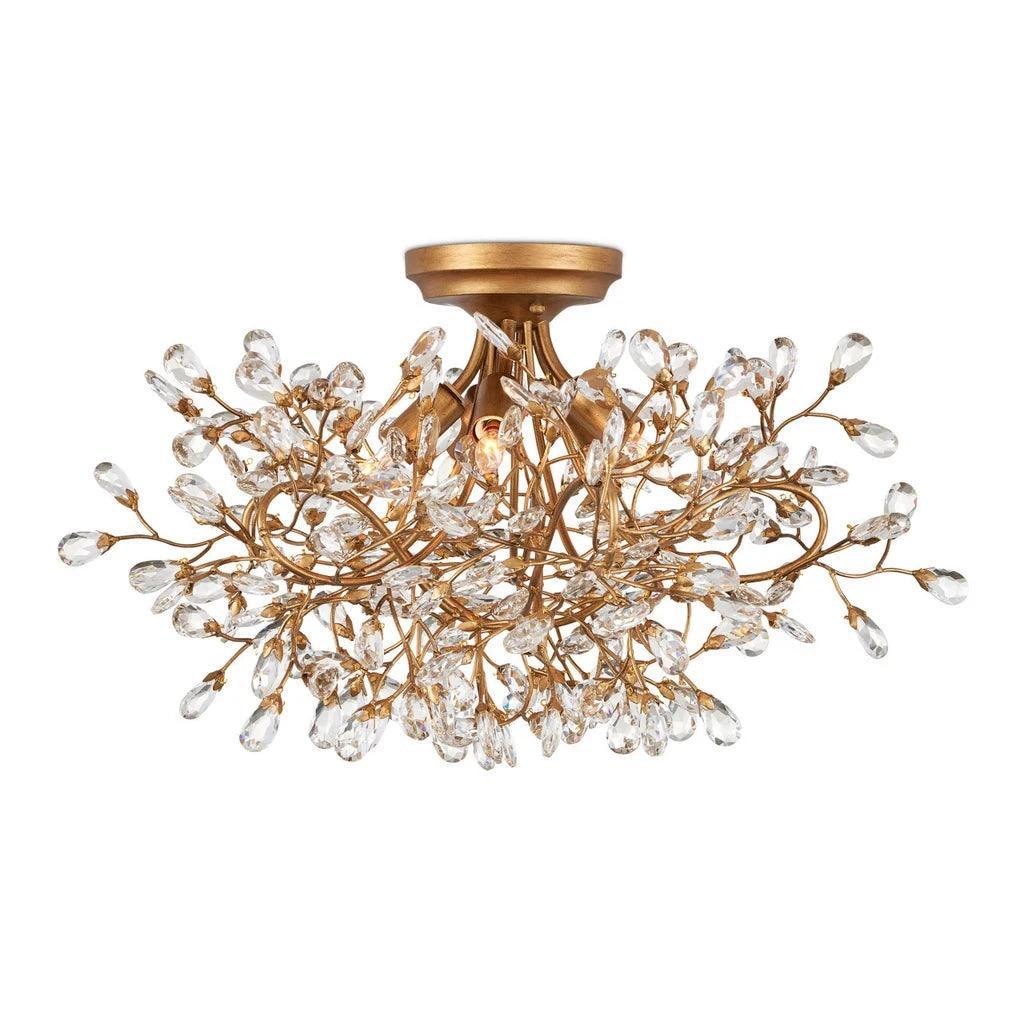 Crystal Bud Semi-Flush Mount-Flush Mounts-Currey & Co-LOOMLAN