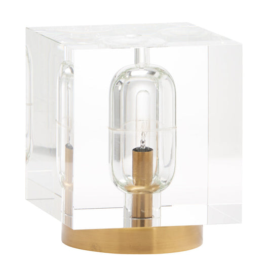Cube Crystal Clear Table Lamp