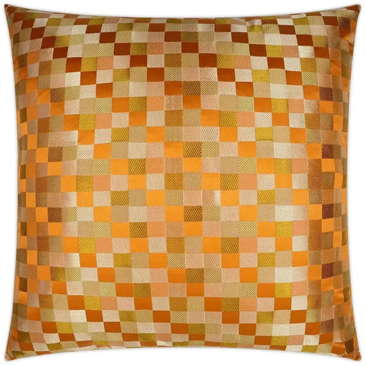 Cubit Plaid Check Orange Large Throw Pillow Insert - LOOMLAN - D.V. Kap - Throw Pillows