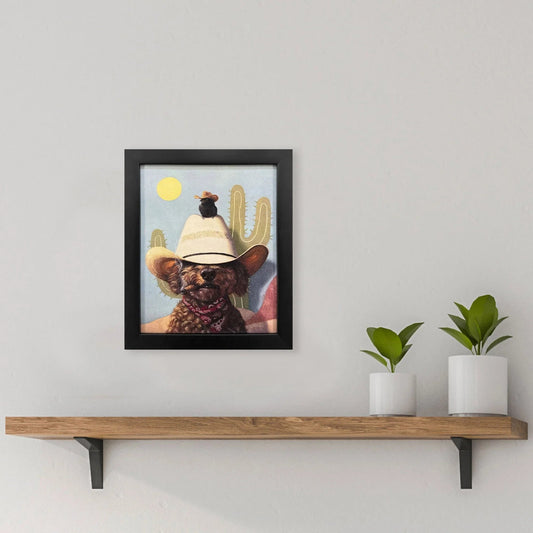 Curly II Hand Finished Blue Canvas Art