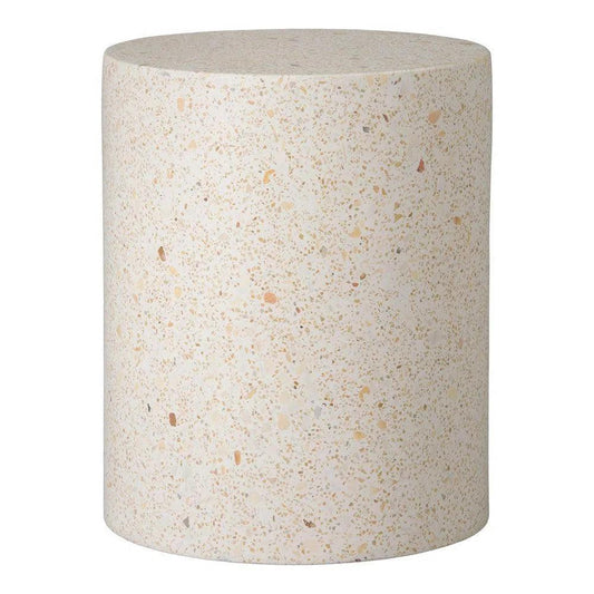 Cylinder 18 in.Terrazzo Garden Stool-Garden Stools-Emissary-Terrazzo Yellow-LOOMLAN