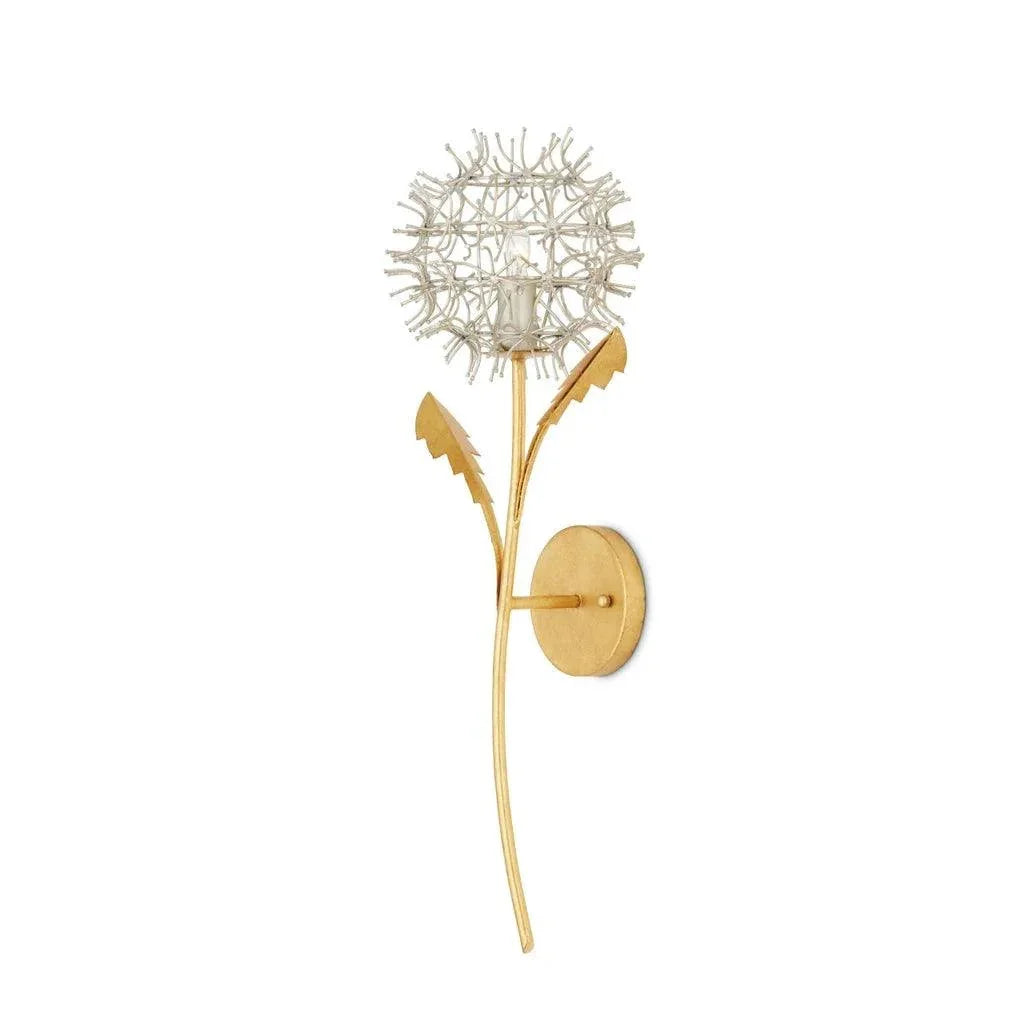 Dandelion Silver & Gold Wall Sconce - LOOMLAN - Currey & Co - Wall Sconces